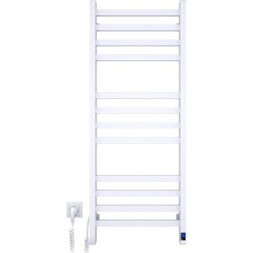 Lestvičasti kopalniški radiator s termostatom AVANGARD 227W 120x48cm, bel, levi