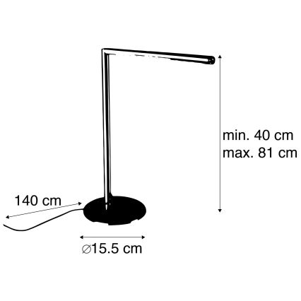 Leuchten Direkt 11011-55 - LED Zatemnitvena namizna svetilka DAWDA LED/4,8W/230V