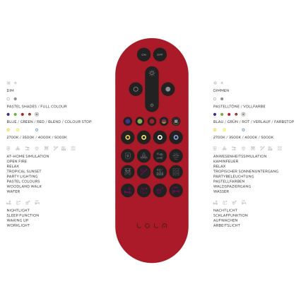 Leuchten Direkt 11212-16 - LED RGBW Zatemnitvena talna svetilka NAOMI LED/10W/230V 2700-5000K Wi-Fi TUYA + Daljinski upravljalnik