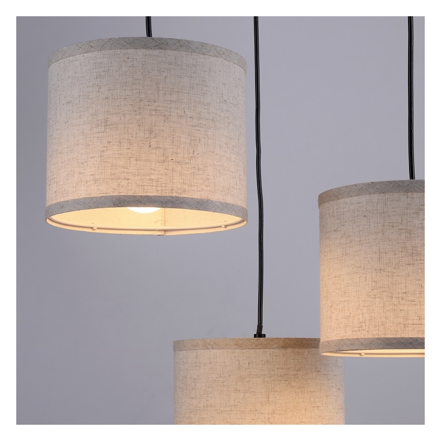 Leuchten Direkt 11236-79 - Lestenec na vrvici BARK 3xE27/40W/230V les