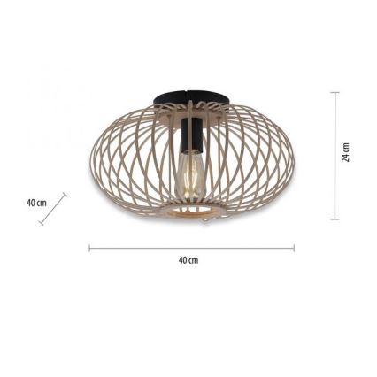 Leuchten Direkt 11410-79 - Nadgradni lestenec RACOON 1xE27/40W/230V pr. 40 cm bambus