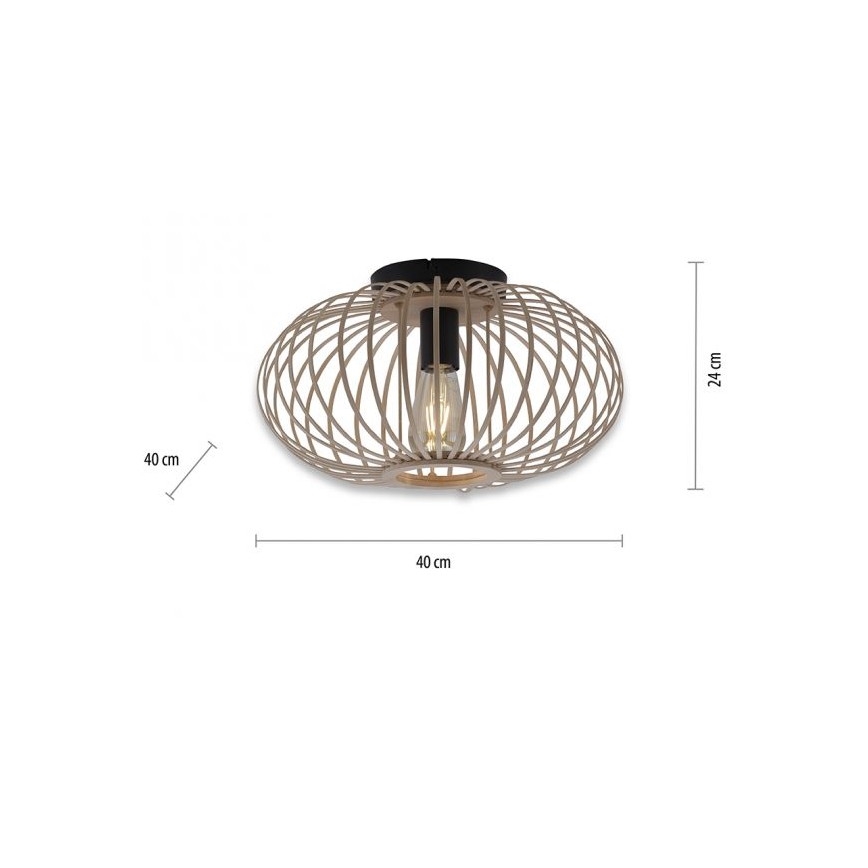 Leuchten Direkt 11410-79 - Nadgradni lestenec RACOON 1xE27/40W/230V pr. 40 cm bambus