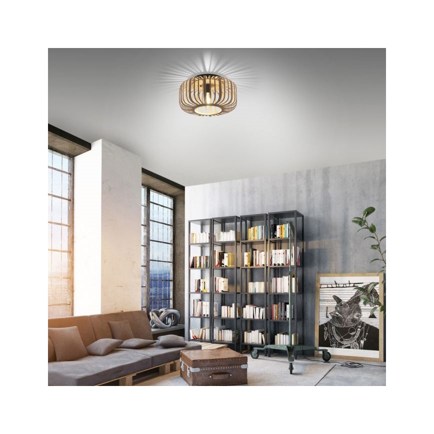 Leuchten Direkt 11412-79 - Nadgradni lestenec RACOON 1xE27/40W/230V pr. 40 cm bambus