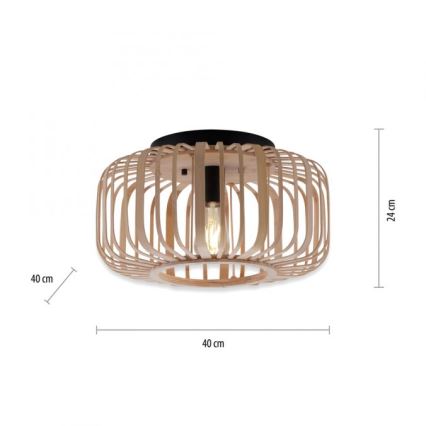 Leuchten Direkt 11412-79 - Nadgradni lestenec RACOON 1xE27/40W/230V pr. 40 cm bambus