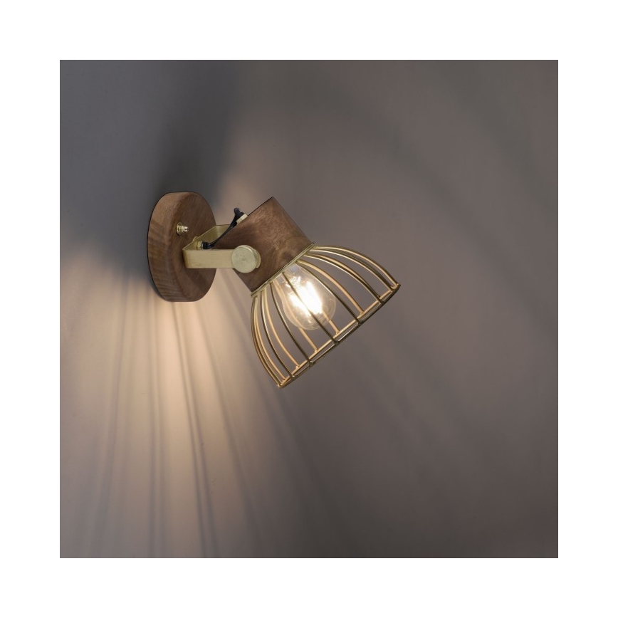 Leuchten Direkt 11486-60 - Stenski reflektor ALAMI 1xE27/25W/230V mango drevo