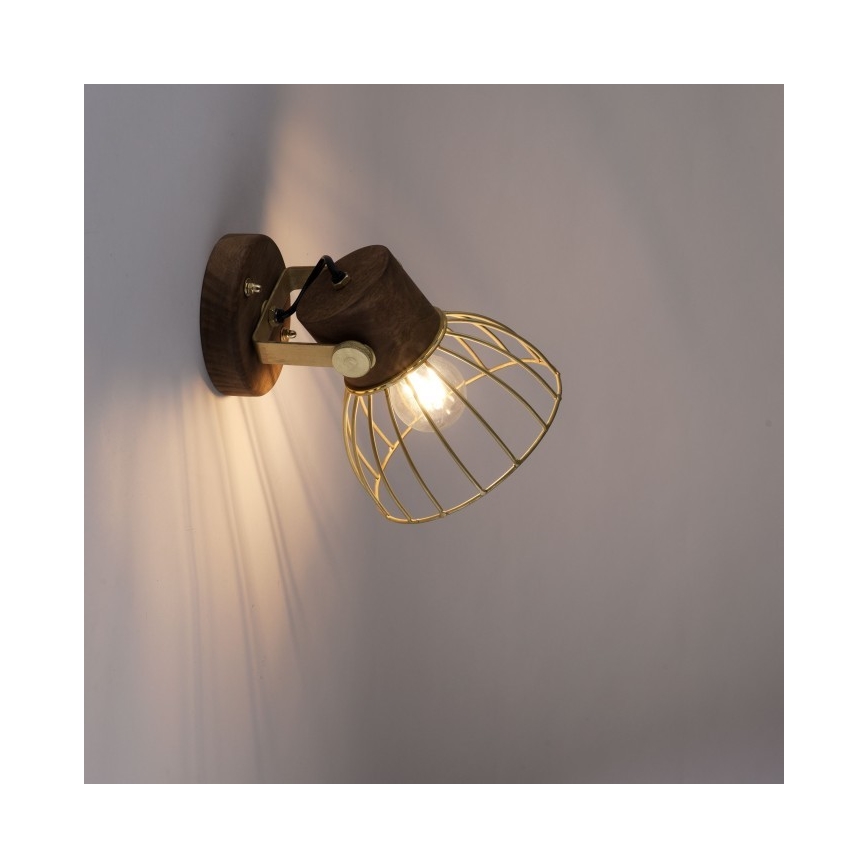 Leuchten Direkt 11486-60 - Stenski reflektor ALAMI 1xE27/25W/230V mango drevo