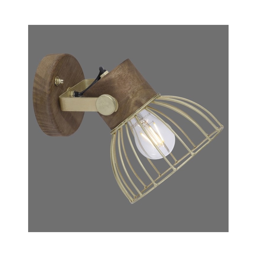 Leuchten Direkt 11486-60 - Stenski reflektor ALAMI 1xE27/25W/230V mango drevo