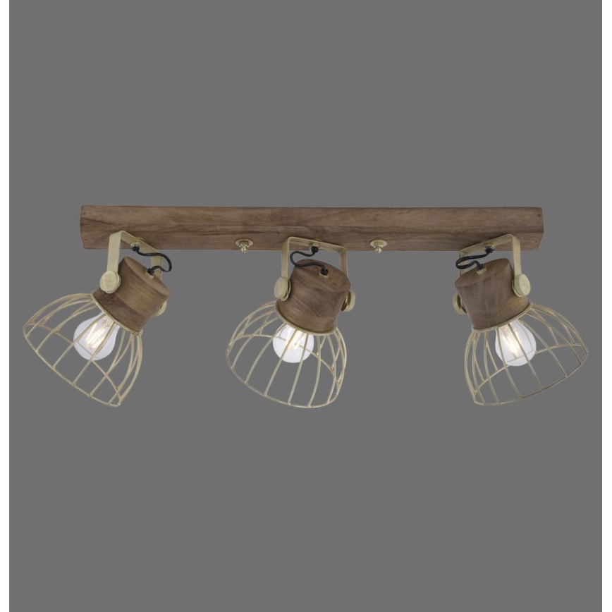 Leuchten Direkt 11488-60 - Reflektor ALAMI 3xE27/25W/230V mango drevo