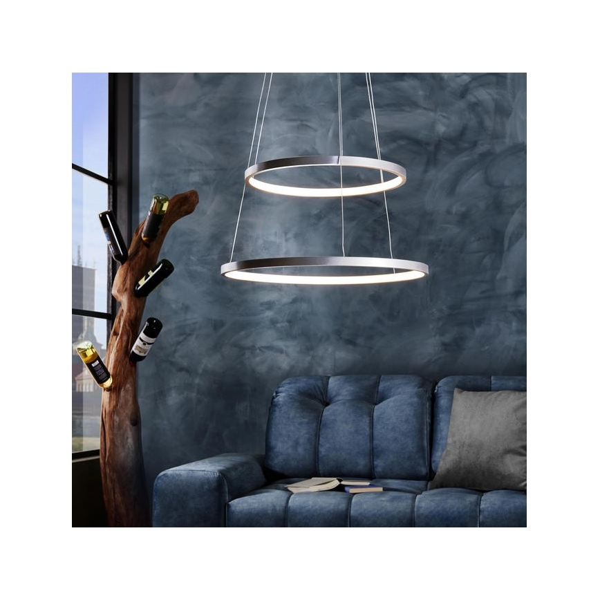 Leuchten Direkt 11525-21 - LED Lestenec na vrvici CIRCLE 1xLED/15W/230V + LED/25W
