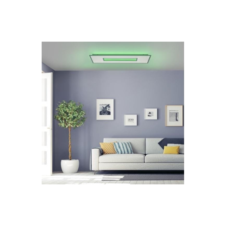 Leuchten Direkt 11646-16 - LED RGB Zatemnitvena stropna svetilka RECESS 1xLED/41W/230V + 1xLED/7,5W + Daljinski upravljalnik