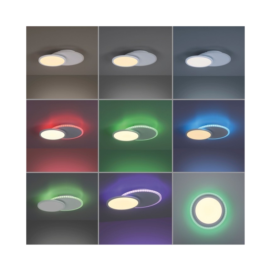 Leuchten Direkt 11662-16 - LED RGB Zatemnitvena stropna svetilka ARENDA LED/21W/230V + Daljinski upravljalnik