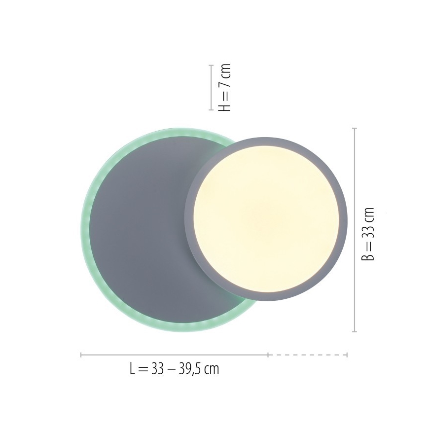 Leuchten Direkt 11662-16 - LED RGB Zatemnitvena stropna svetilka ARENDA LED/21W/230V + Daljinski upravljalnik