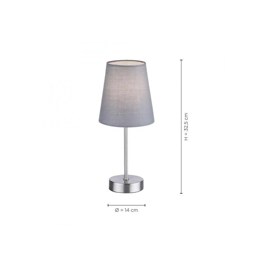 Leuchten Direkt 11680-15 - Namizna svetilka HEINRICH 1xE14/40W/230V sivo