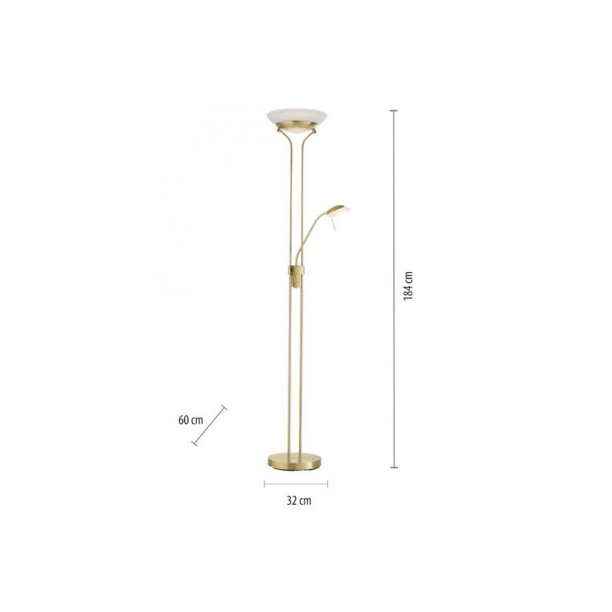 Leuchten Direkt 11730-60 - LED Zatemnitvena talna svetilka ZAHARA LED/16W/230V + LED/5W
