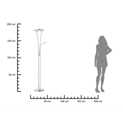 Leuchten Direkt 11778-55 - LED Zatemnitvena talna svetilka HELIA LED/16,8W/230V + 2xLED/3,8W