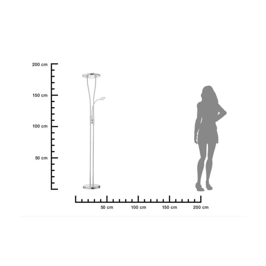 Leuchten Direkt 11778-55 - LED Zatemnitvena talna svetilka HELIA LED/16,8W/230V + 2xLED/3,8W