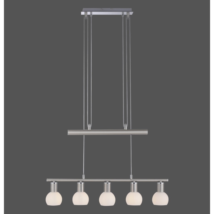 Leuchten Direkt 11939-55 - Lestenec na vrvici BENEDIKT 5xE14/40W/230V
