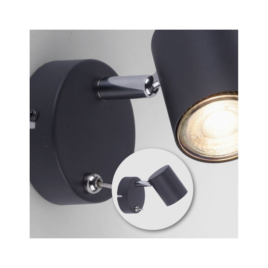 Leuchten Direkt 11941-13 - LED Stenski reflektor TARIK 1xGU10/5W/230V črn