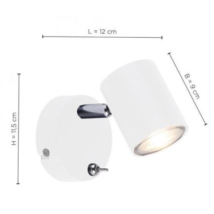 Leuchten Direkt 11941-16 - LED Stenski reflektor TARIK 1xGU10/5W/230V bel