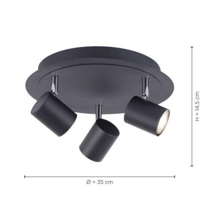 Leuchten Direkt 11943-13 - LED Reflektor TARIK 3xGU10/5W/230V antracit