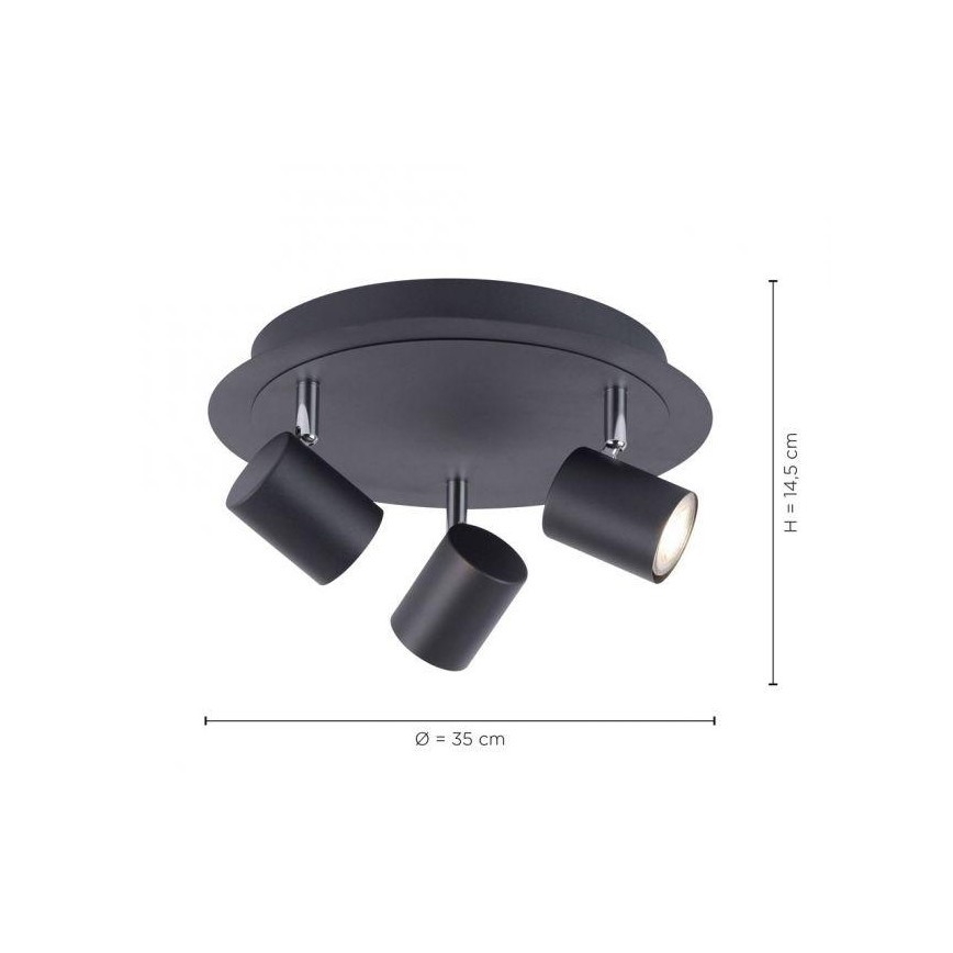 Leuchten Direkt 11943-13 - LED Reflektor TARIK 3xGU10/5W/230V antracit