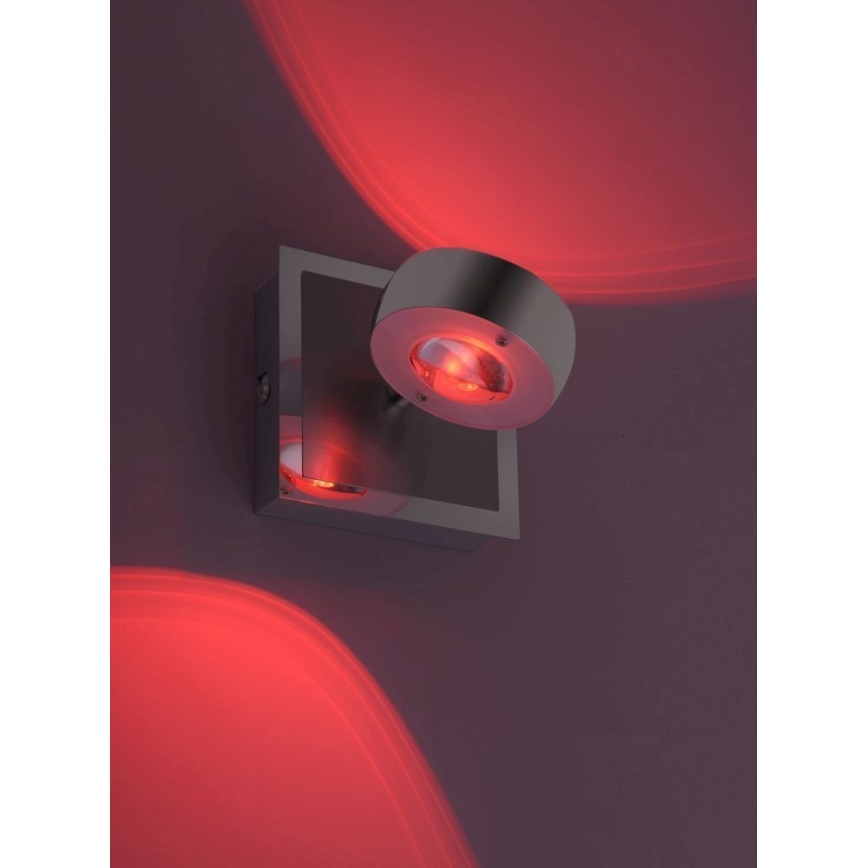 Leuchten Direkt 12471-55 -LED RGBW Zatemnitveni stenski reflektor OPTI LED/6W/230V 2700-5000K + Daljinski upravljalnik