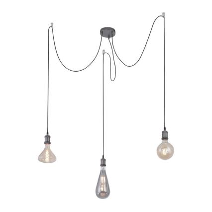 Leuchten Direkt 13571-18 - Lestenec na vrvici DIY 3xE27/60W/230V pajek črna
