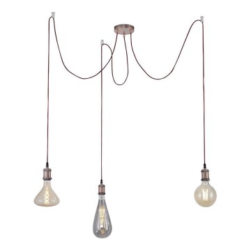 Leuchten Direkt 13571-20 - Lestenec na vrvici DIY 3xE27/60W/230V pajek baker