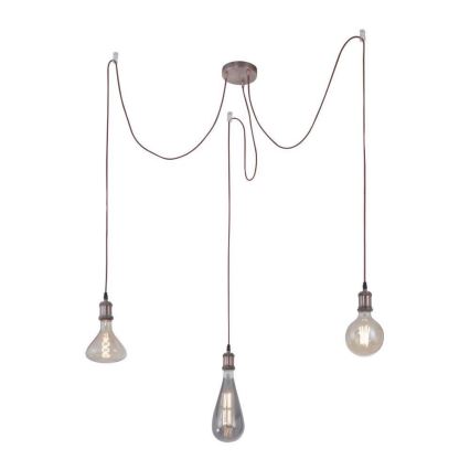 Leuchten Direkt 13571-20 - Lestenec na vrvici DIY 3xE27/60W/230V pajek baker