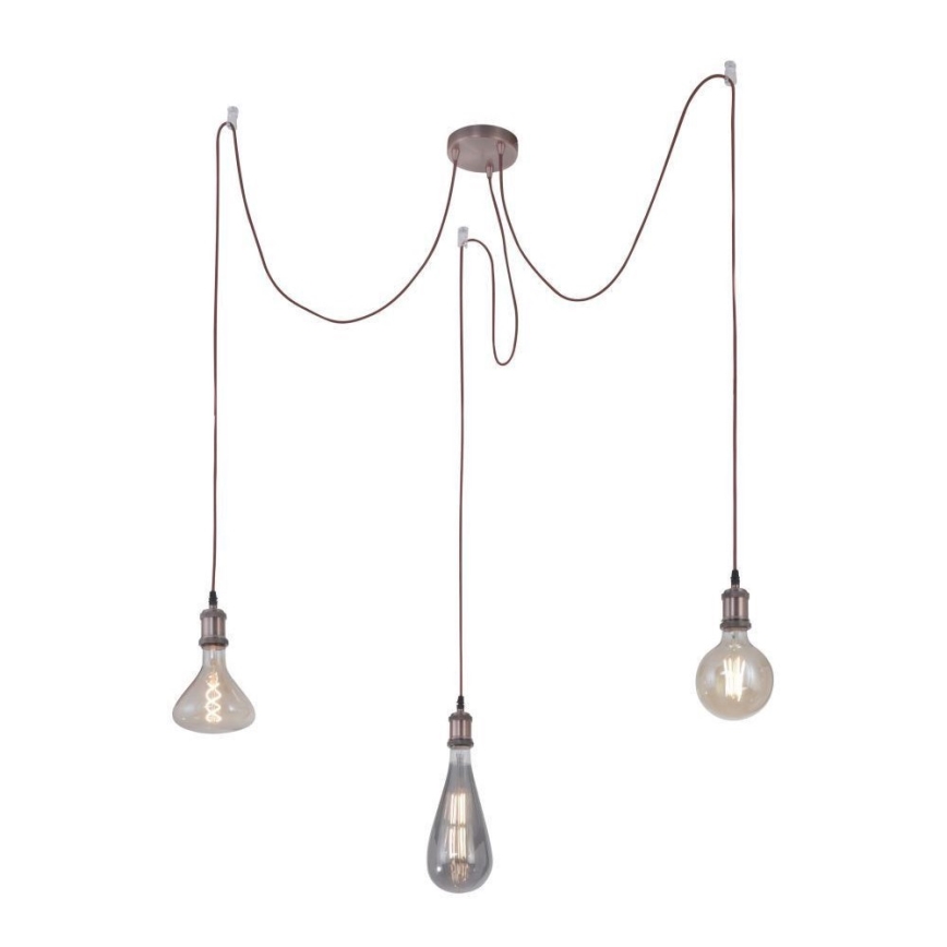 Leuchten Direkt 13571-20 - Lestenec na vrvici DIY 3xE27/60W/230V pajek baker