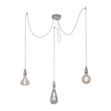 Leuchten Direkt 13571-55 - Lestenec na vrvici DIY 3xE27/60W/230V pajek mat krom