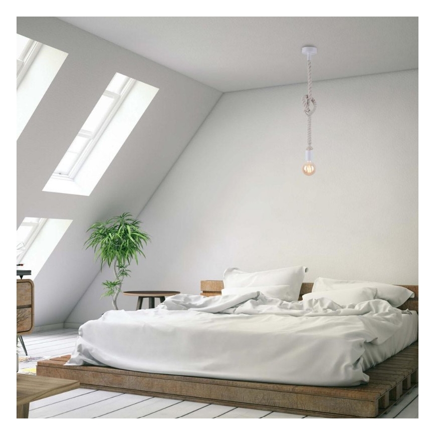 Leuchten Direkt 13572-16 - Lestenec na vrvici DIY 1xE27/10W/230V bel