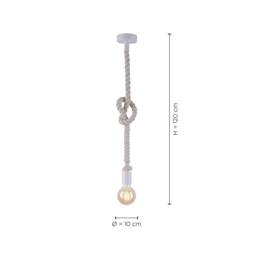 Leuchten Direkt 13572-16 - Lestenec na vrvici DIY 1xE27/10W/230V bel