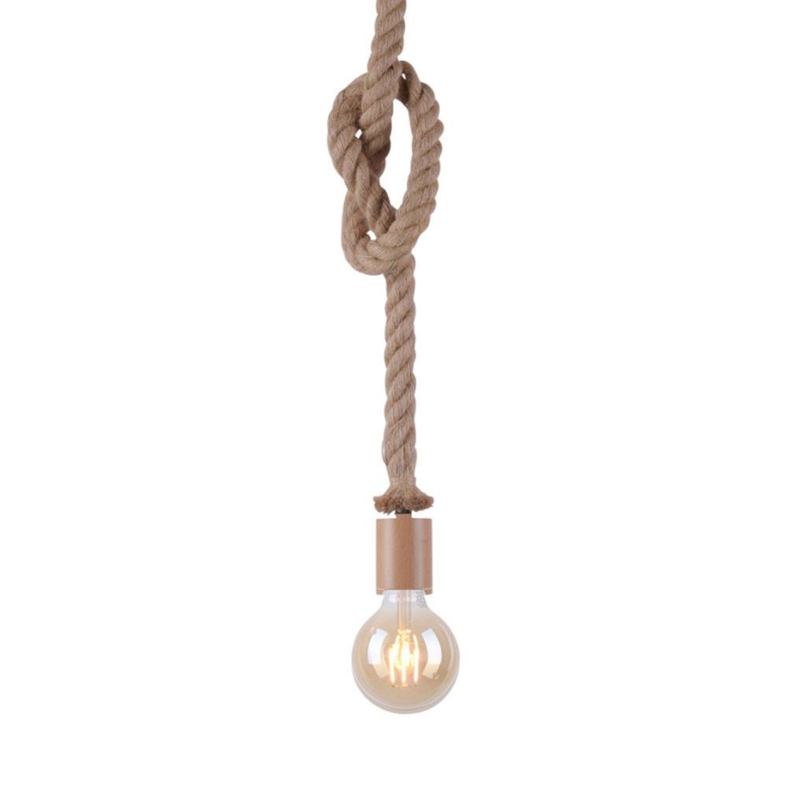Leuchten Direkt 13572-79 - Lestenec na vrvici DIY 1xE27/10W/230V rjav