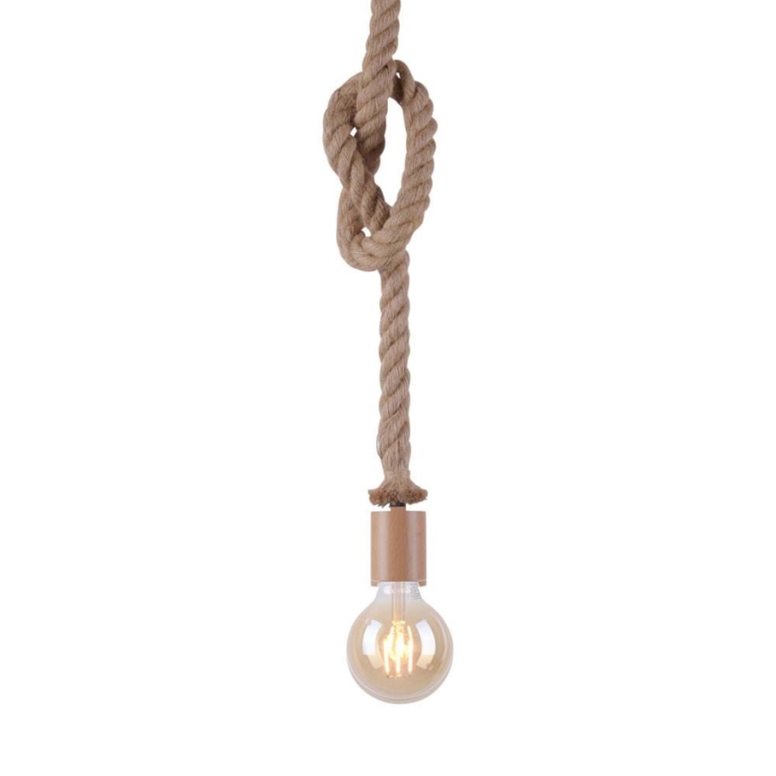 Leuchten Direkt 13572-79 - Lestenec na vrvici DIY 1xE27/10W/230V rjav