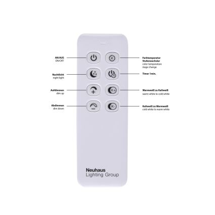 Leuchten Direkt 14017-55 - LED Zatemnitvena stropna svetilka IVEN 2xLED/20W/230V + Daljinski upravljalnik