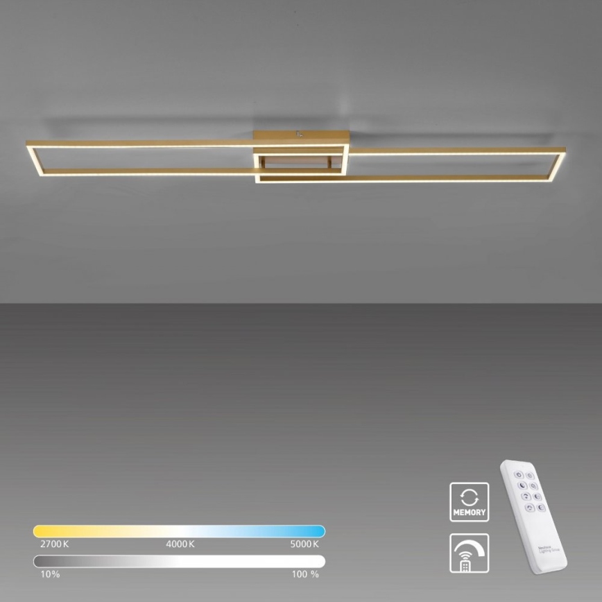 Leuchten Direkt 14019-60- LED Zatemnitveni lestenec IVEN 2xLED/20W/230V 2700-5000K zlata + Daljinski upravljalnik