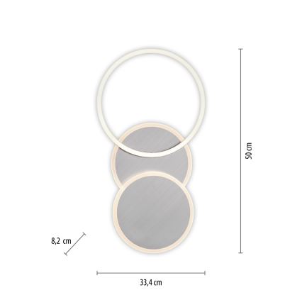 Leuchten Direkt 14116-55 - LED Stropna svetilka SEVENT LED/25,5W/230V mat krom