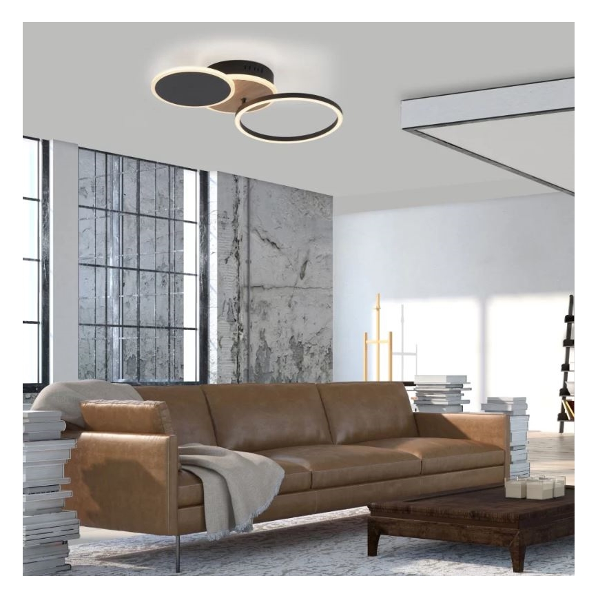 Leuchten Direkt 14116-78 - LED Stropna svetilka SEVENT LED/25,5W/230V črna/rjava