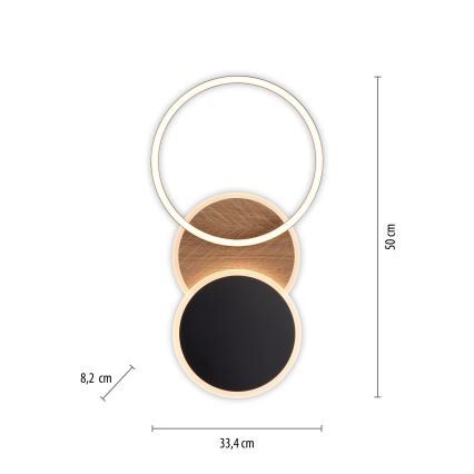 Leuchten Direkt 14116-78 - LED Stropna svetilka SEVENT LED/25,5W/230V črna/rjava