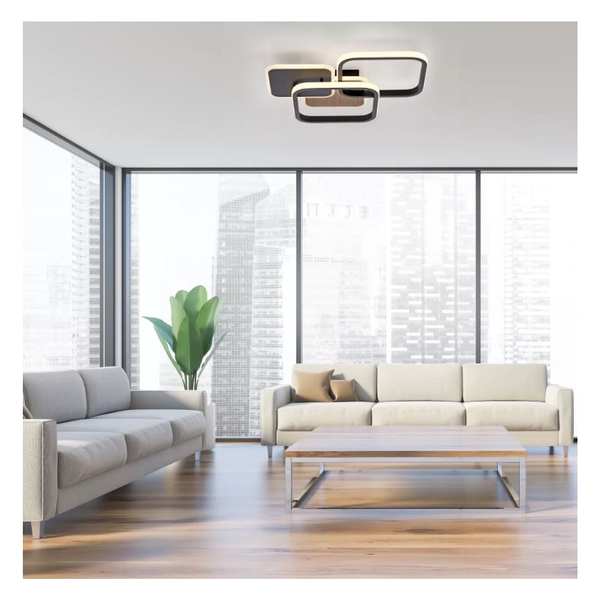 Leuchten Direkt 14117-78 - LED Stropna svetilka SEVENT LED/36W/230V črna/rjava