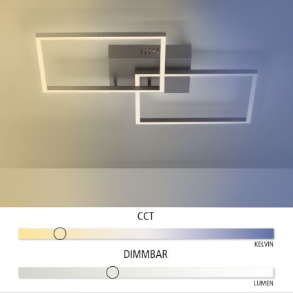 Leuchten Direkt 14141-18 - LED Zatemnitvena stropna svetilka IVEN 2xLED/13,5W/230V + Daljinski upravljalnik