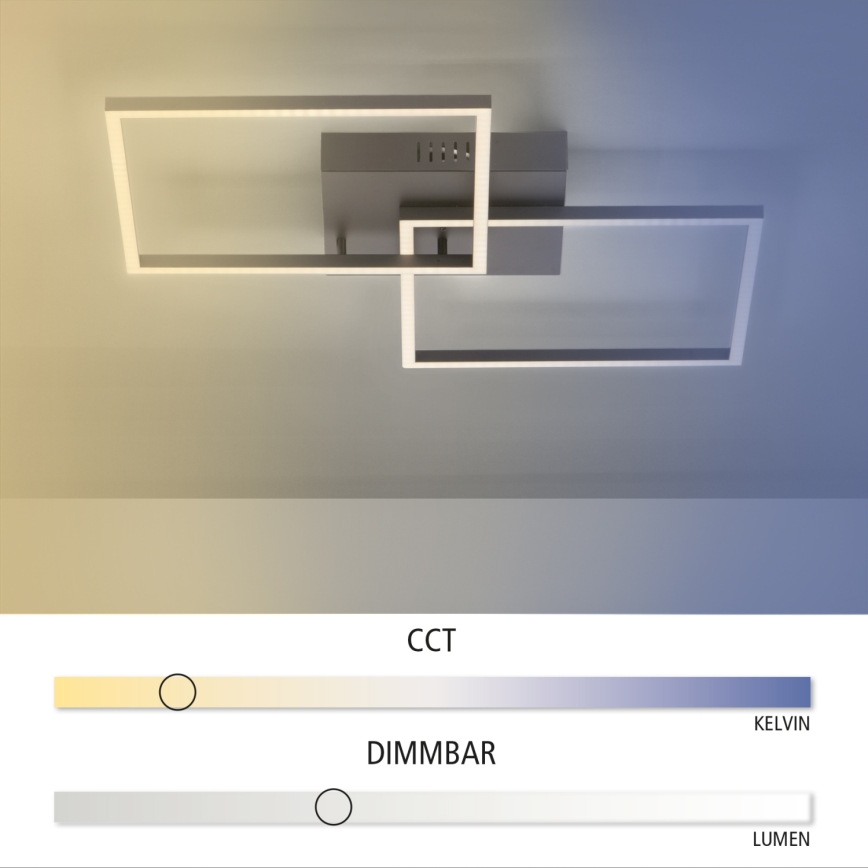 Leuchten Direkt 14141-18 - LED Zatemnitvena stropna svetilka IVEN 2xLED/13,5W/230V + Daljinski upravljalnik