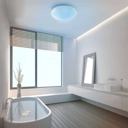 Leuchten Direkt 14241-16 - LED RGB Zatemnitvena stropna svetilka SKYLER LED/5,6W/230V + Daljinski upravljalnik