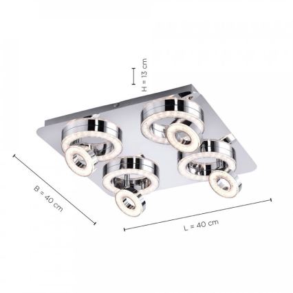 Leuchten Direkt 14522-17 - LED Reflektor TIM 4xLED/2,8W/230V + 4xLED/3,1W