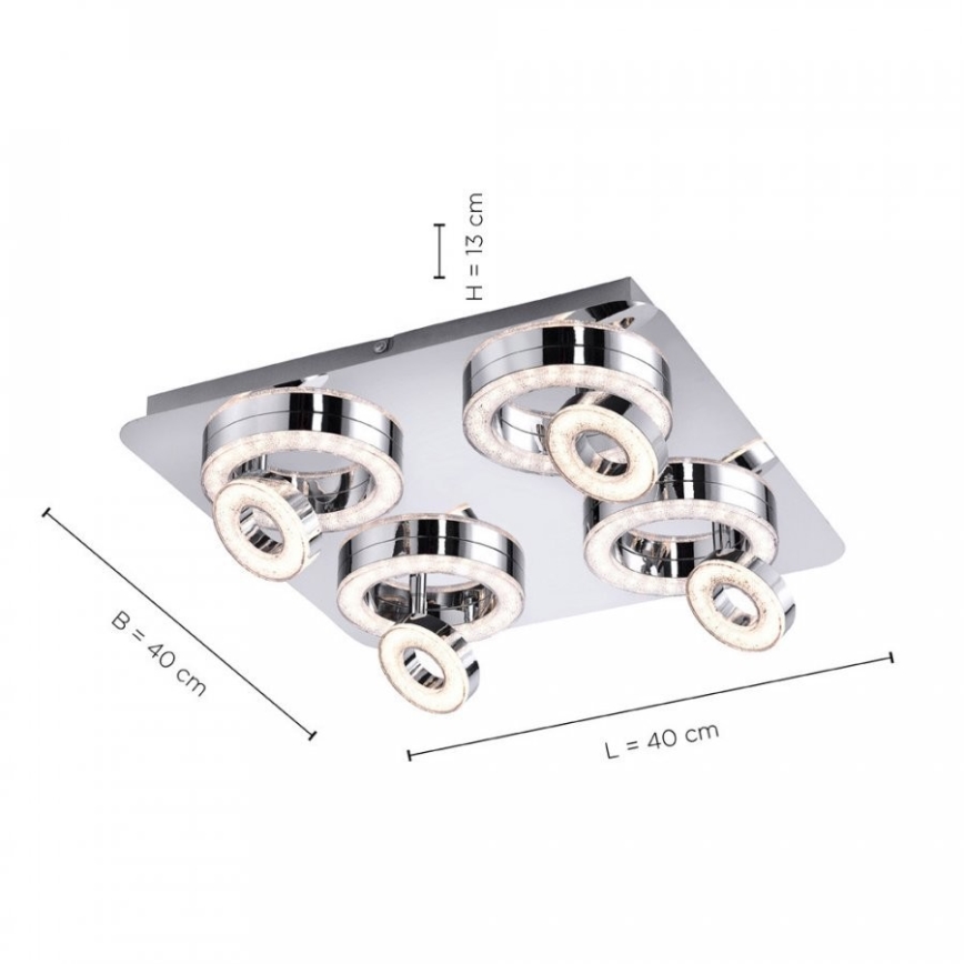 Leuchten Direkt 14522-17 - LED Reflektor TIM 4xLED/2,8W/230V + 4xLED/3,1W
