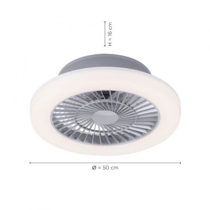 Leuchten Direkt 14645-55 - LED Svetilka z ventilatorjem LEONARD LED/27W/230V