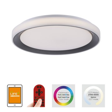 Leuchten Direkt 14659-18 - LED RGB Zatemnitvena stropna svetilka LOLA LED/24W/230V Tuya + daljinski upravljalnik