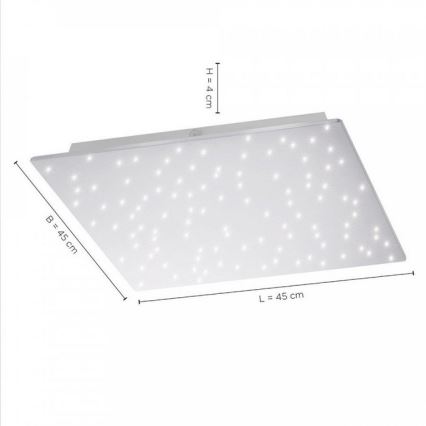 Leuchten Direkt 14671-55 - LED Zatemnitvena stropna svetilka SPARKLE LED/18W/230V 2700-5000K + Daljinski upravljalnik