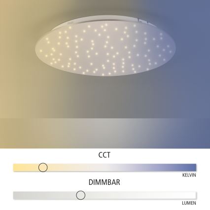 Leuchten Direkt 14673-55 - LED Zatemnitvena stropna svetilka SPARKLE LED/18W/230V + daljinski upravljalnik